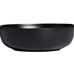 Serwis obiadowy porcelanowy MG Home Artena 24 elementy zestaw talerzy kubków dla 6 osób czarny
