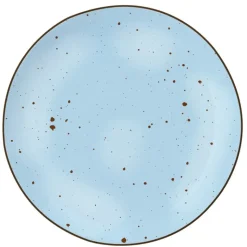 Serwis obiadowy porcelanowy MG Home Gemma Blue 12 elementów zestaw talerzy dla 4 osób niebieskie nakrapiane
