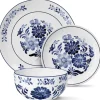 Serwis obiadowy porcelanowy MG Home Sintra 12 elementów zestaw talerzy dla 4 osób kwiaty