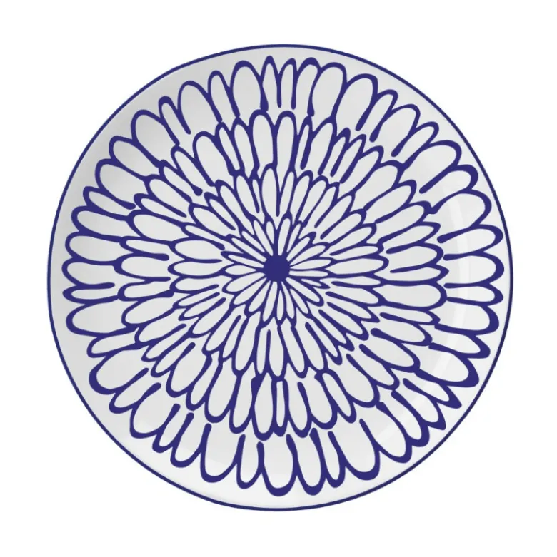 Serwis obiadowy porcelanowy MG Home Fiori 12 elementów zestaw talerzy dla 4 osób kwiaty