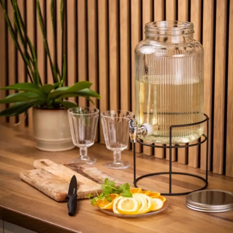 Słój szklany z kranikiem 4 L ze stojakiem do lemoniady napojów wody Altom Design