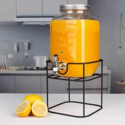 Słój szklany z kranikiem 4 L ze stojakiem do lemoniady napojów wody Tragar 44032