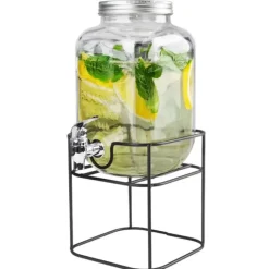Słój szklany z kranikiem 4 L ze stojakiem do lemoniady napojów wody Tragar 44032