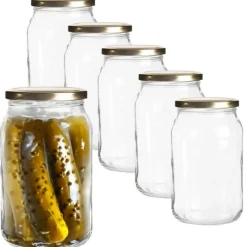 Słoiki szklane 900 ml na miód konfitury i kiszone ogórki z zakrętką typu twist komplet 6 szt Altom Design