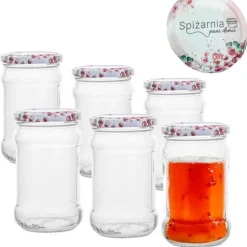 Słoiki szklane 315 ml na przetwory Spiżarnia Pani Domu z zakrętką w zestawie 6 szt Altom Design