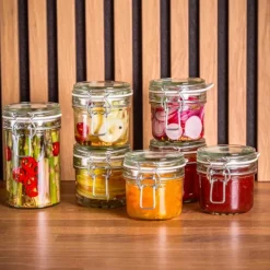 Słoiki szklane na przetwory 200 ml hermetyczne z klipsem zestaw 6 szt Altom Design