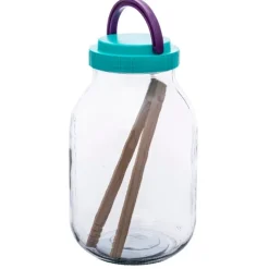 Słoik szklany na przetwory 3 litry z plastikową zakrętką i szczypcami Altom Design