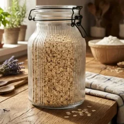 Słoik szklany ryflowany na przetwory 1700 ml hermetyczny z klamrą grawer Tragar