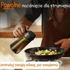 Spryskiwacz szklany dozownik do oliwy oleju GierekHoff Olive zielony atomizer spray 450 ml szklana butelka