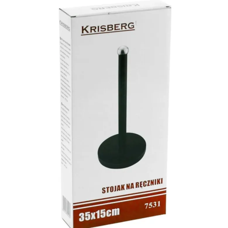 Stojak na ręczniki papierowe metalowy czarny Krisberg KB 2531