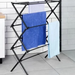 Suszarka na pranie metalowa czarna pionowa rozsuwana 47-78x94 cm Vilde
