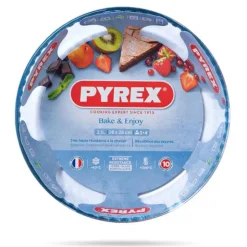 Szklana forma do tarty 26 cm naczynie żaroodporne 2.1 L Pyrex 818 P