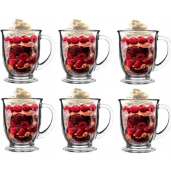 Szklanka z uchem do kawy herbaty drinków deserów 400 ml kubas