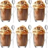 Szklanki do kawy herbaty z uchem 380 ml Florina Comet komplet 6 sztuk w zestawie z długimi łyżeczkami do latte