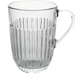 Szklanki do kawy herbaty z uchem 380 ml Florina Comet komplet 6 sztuk w zestawie z długimi łyżeczkami do latte
