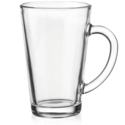 Szklanki do kawy herbaty z uchem 300 ml Glasmark Iwo komplet 6 sztuk z łyżeczkami latte