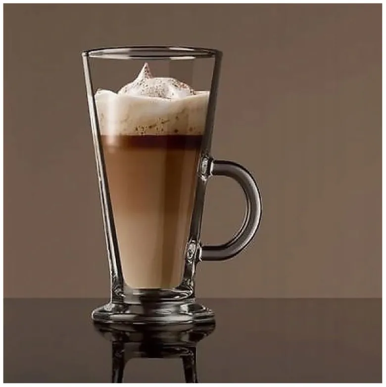 Szklanki do kawy latte Florina Boston 275 ml wysokie zestaw z długimi łyżeczkami 6 sztuk