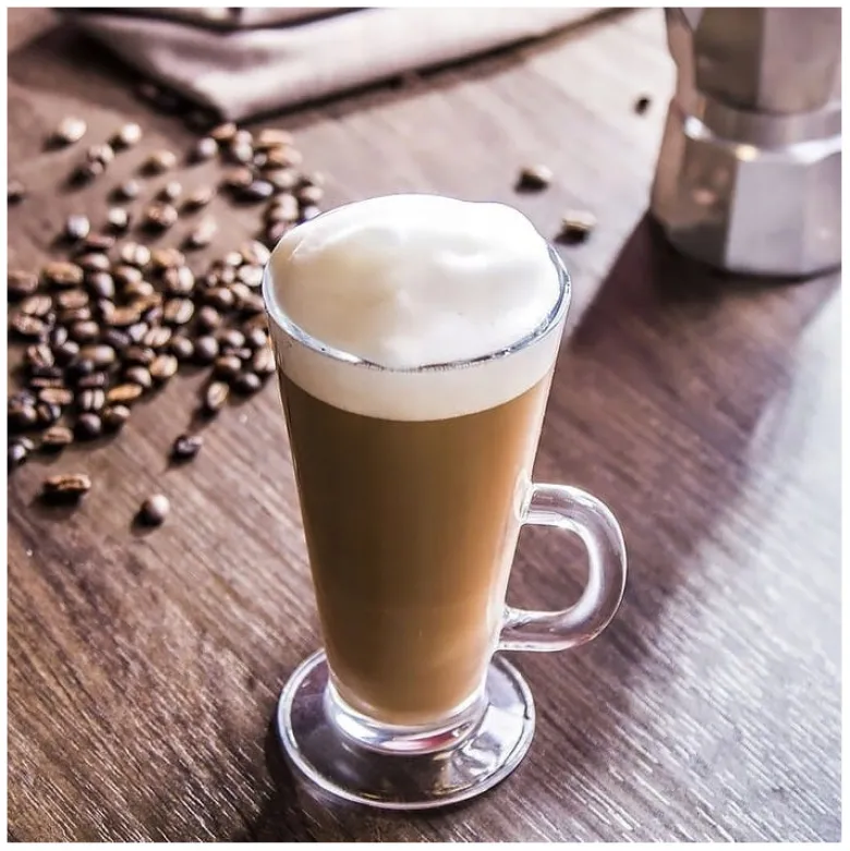 Szklanki do kawy latte Florina Boston 275 ml wysokie zestaw z długimi łyżeczkami 6 sztuk