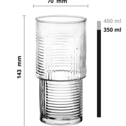 Szklanki do napojów soków wysokie Glasmark Helena 350 ml zestaw 6 szklanek
