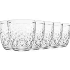 Szklanki do soków napojów Bormioli Glit 300 ml zestaw 6 szklanek