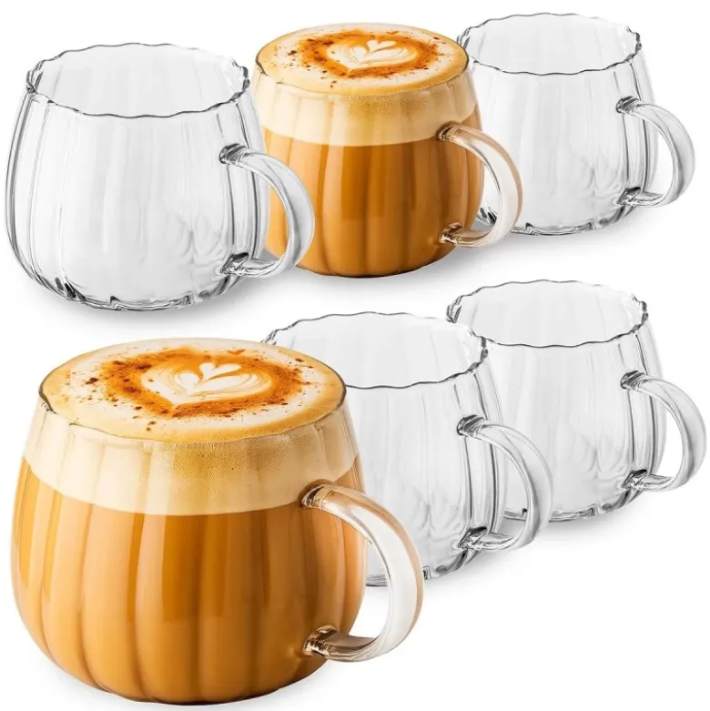 Szklanki kawy herbaty kubki 400ml eleganckie zestaw 6 szt Altom Design Bianca Linea