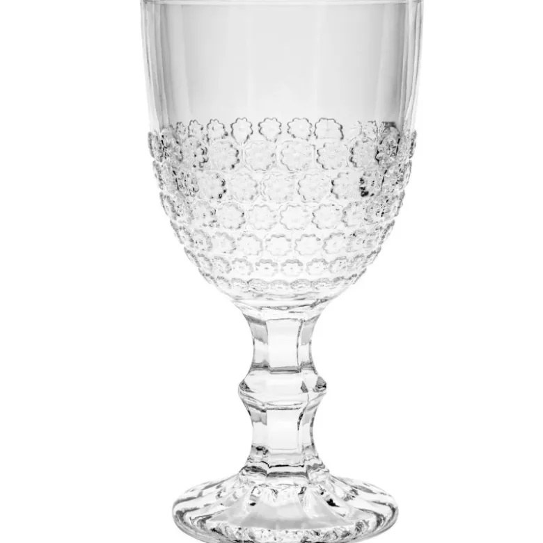 Szklanki kryształowe na stopce do napojów wody soku 340 ml zestaw 6 szt Altom Design Bloom