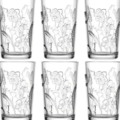 Szklanki 360 ml Altom Rosalie do soków napojów komplet 6 sztuk kwiatowy wzór