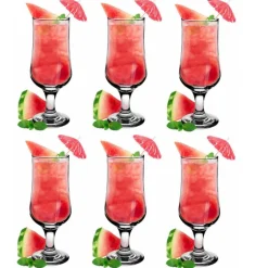 Szklanki na nóżce Glasmark kieliszki koktajlowe 340 ml zestaw 6 sztuk
