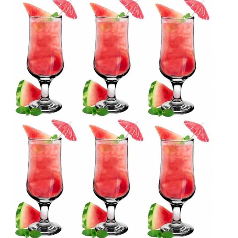 Szklanki na nóżce kieliszki koktajlowe 330 ml pokale do piwa zestaw 6 sztuk Glasmark
