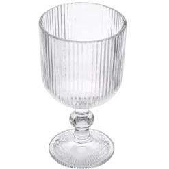 Szklanki na nóżce 370 ml duże Altom Design Selena szklany kubek ryflowany do kawy herbaty drinków deserów