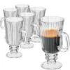 Szklanki ryflowane na nóżce do kawy latte 245ml zestaw 6 szt Altom Design Selena