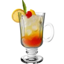 Szklanki ryflowane na nóżce do kawy latte 245ml zestaw 6 szt Altom Design Selena