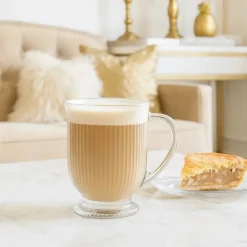 Szklanki ryflowane na nóżce do kawy latte 500 ml zestaw 6 szt Altom Design Selena