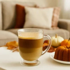 Szklanki ryflowane na nóżce do kawy latte 500 ml zestaw 6 szt Altom Design Selena
