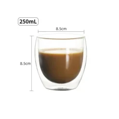 Szklanki termiczne do kawy latte 250 ml zestaw 6 sztuk