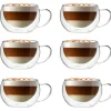 Szklanki termiczne do kawy 300 ml latte MG Home Renza komplet 6 szt szklanek filiżanki