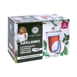 Szklanki termiczne 280 ml pucharki Renza Origami komplet 6 szt MG Home