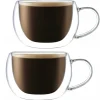 Szklanki termiczne niskie 300 ml latte Kamille KM 9002 komplet 2 szt szklanek