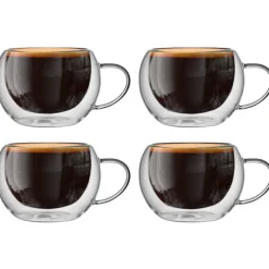 Szklanki termiczne RENZA do kawy 300 ml latte komplet 4 szt szklanek