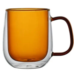 Szklanki termiczne z pomarańczowym wnętrzem 300 ml komplet 2 szt MGHOME