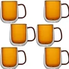 Szklanki termiczne z pomarańczowym wnętrzem 300 ml komplet 6 szt MGHOME