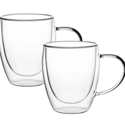 Szklanki termiczne z uchem 350 ml do kawy latte komplet 2 szt Kamille 9009