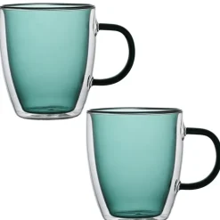 Szklanki termiczne z zielonym wnętrzem 300 ml komplet 2 szt MGHOME