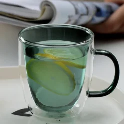 Szklanki termiczne z zielonym wnętrzem 300 ml komplet 6 szt MGHOME