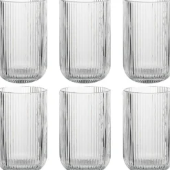 Szklanki wysokie ryflowane Florina Vacanza 430 ml szklane zestaw 6 sztuk