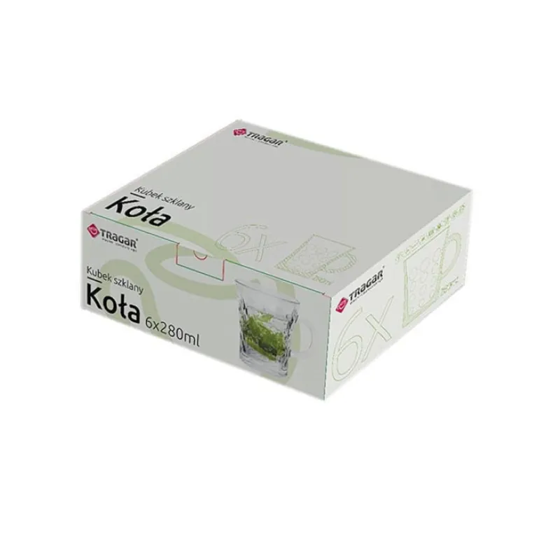 Szklanki z uchem Classic Koła 280 ml zestaw 6 szklanek