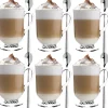 Szklanki z uchem 310 ml Altom Werona kubki do herbaty kawy latte macchiato komplet 6 sztuk w zestawie z długimi łyżeczkami