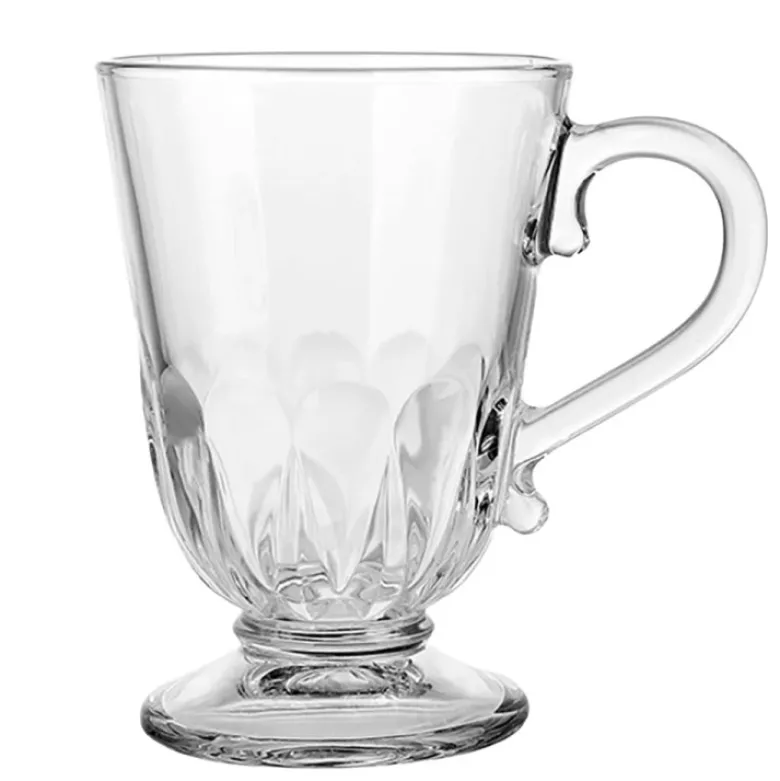 Szklanki z uchem 320 ml Florina Nino kubki do herbaty kawy latte macchiato komplet 6 sztuk w zestawie z długimi łyżeczkami