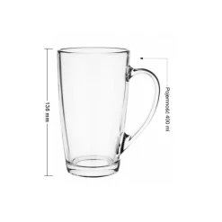 Szklanki z uchem 400ml Glasmark Alex do herbaty kawy latte komplet 6szt
