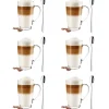 Szklanki z uchem 300ml Glasmark Ala do herbaty kawy latte macchiato komplet 6szt + łyżeczki